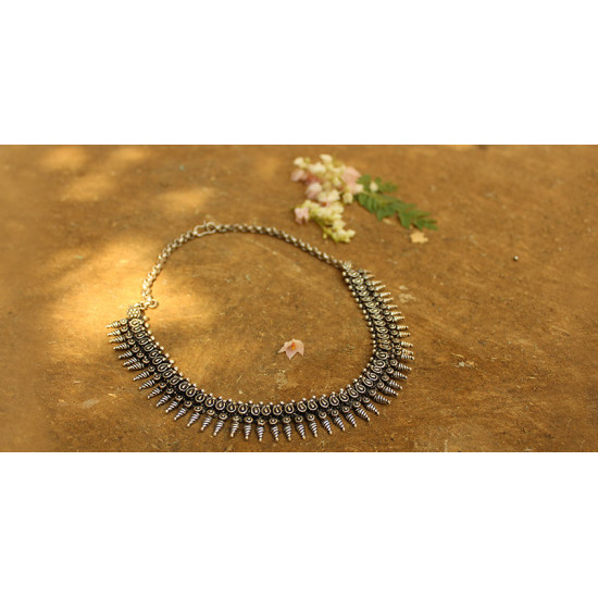 Khwab ✽ Antique Finish White Metal ✽ Necklace { 23 }